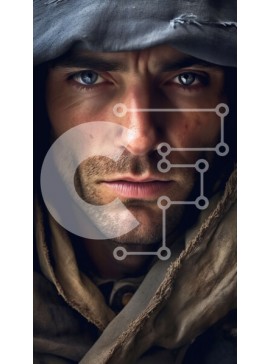 Intra Συλλεκτικό Ξύλινο Παζλ Plywood  4mm - Αποφασισμένος άνδρας με μανδύα με κουκούλα με φωτογραφία προσωπικού Σε Ξύλινο Κουτί - Διαστάσεις Puzzle: 10x10 cm – 25 κομμάτια