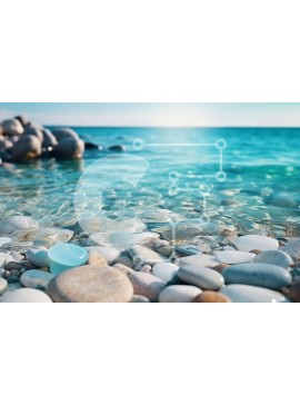 Intra Συλλεκτικό Ξύλινο Παζλ Plywood  4mm - Όμορφη παραλία με καταγάλανα νερά και λευκά βότσαλα Σε Ξύλινο Κουτί - Διαστάσεις: 10x10 cm – 25 κομμάτια