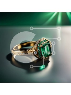 Σετ των 2 Intra Συλλεκτικό Ξύλινο Παζλ Plywood  4mm - Εκπληκτικό πράσινο σμαραγδένιο δαχτυλίδι με διαμαντένιες αποχρώσεις Σε Ξύλινο Κουτί - Διαστάσεις: 10x10 cm – 25 κομμάτια