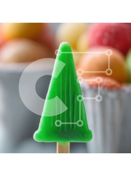 Σετ των 2 Intra Συλλεκτικό Ξύλινο Παζλ Plywood  4mm - Πράσινο Popsicle σε σχήμα ανάποδο χριστουγεννιάτικο δέντρο με πολύχρωμες καραμέλες Σε Ξύλινο Κουτί - Διαστάσεις: 10x10 cm – 25 κομμάτια