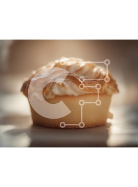 Σετ των 2 Intra Συλλεκτικό Ξύλινο Παζλ Plywood  4mm - Μικρό λευκό cupcake με σαντιγί Σε Ξύλινο Κουτί - Διαστάσεις: 10x10 cm – 25 κομμάτια