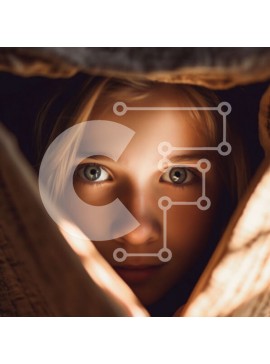 Intra Συλλεκτικό Ξύλινο Παζλ Plywood  4mm - Αξιολάτρευτη εικόνα ενός νεαρού κοριτσιού που κρυφοκοιτάζει έξω από μια κουβέρτα Σε Ξύλινο Κουτί - Διαστάσεις Puzzle: 10x10 cm – 25 κομμάτια