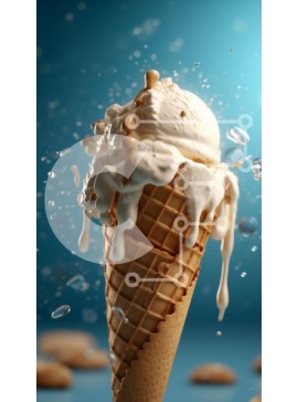 Intra Συλλεκτικό Ξύλινο Παζλ Plywood  4mm - Απολαυστική εικόνα παγωτού βανίλιας σε χωνάκι βάφλας με πασπάλισμα σοκολάτας Σε Ξύλινο Κουτί - Διαστάσεις: 10x10 cm – 25 κομμάτια