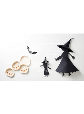 Intra Συλλεκτικό Ξύλινο Παζλ Plywood  4mm - Χάρτινες αποκοπές αποκριών σε λευκό φόντο Σε Ξύλινο Κουτί - Διαστάσεις Puzzle: 10x10 cm – 25 κομμάτια