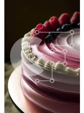 Σετ των 2 Intra Συλλεκτικό Ξύλινο Παζλ Plywood  4mm - Pink Frosted Cake με φρέσκα μούρα και White Frosting Σε Ξύλινο Κουτί - Διαστάσεις: 10x10 cm – 25 κομμάτια