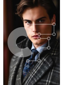 Intra Συλλεκτικό Ξύλινο Παζλ Plywood  4mm - Σκεπτόμενος νεαρός άνδρας με κομψή στολή Σε Ξύλινο Κουτί - Διαστάσεις Puzzle: 10x10 cm – 25 κομμάτια