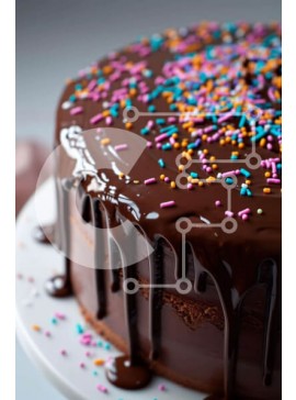 Σετ των 2 Intra Συλλεκτικό Ξύλινο Παζλ Plywood  4mm - Λαχταριστό κέικ σοκολάτας με πολύχρωμα ψεκάσματα Σε Ξύλινο Κουτί - Διαστάσεις: 10x10 cm – 25 κομμάτια