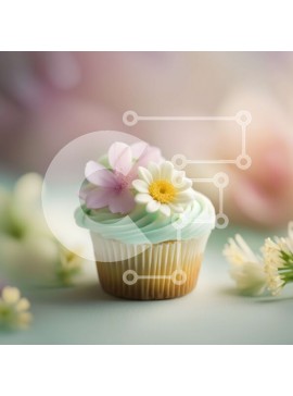 Σετ των 2 Intra Συλλεκτικό Ξύλινο Παζλ Plywood  4mm - Λαχταριστό Cupcake με White Frosting και Green Sprinkles Σε Ξύλινο Κουτί - Διαστάσεις: 10x10 cm – 25 κομμάτια