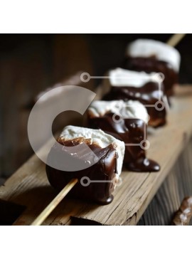 Σετ των 2 Intra Συλλεκτικό Ξύλινο Παζλ Plywood  4mm - Marshmallows με σοκολάτα σε ξύλινη σανίδα κοπής Σε Ξύλινο Κουτί - Διαστάσεις: 10x10 cm – 25 κομμάτια