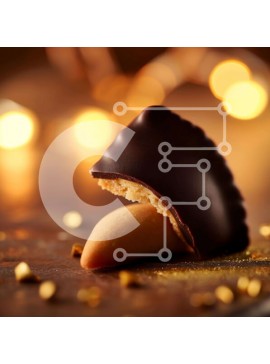 Σετ των 2 Intra Συλλεκτικό Ξύλινο Παζλ Plywood  4mm - Επιδόρπιο σοκολάτας με χρυσά διακοσμητικά Σε Ξύλινο Κουτί - Διαστάσεις: 10x10 cm – 25 κομμάτια