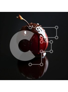 Σετ των 2 Intra Συλλεκτικό Ξύλινο Παζλ Plywood  4mm - Κεράσι καλυμμένο με σοκολάτα σε μαύρο φόντο Σε Ξύλινο Κουτί - Διαστάσεις: 10x10 cm – 25 κομμάτια