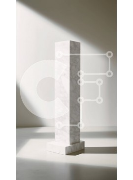 Intra Συλλεκτικό Ξύλινο Παζλ Plywood  4mm - Γαλήνια εικόνα μιας λευκής μαρμάρινης στήλης σε ένα μινιμαλιστικό δωμάτιο Σε Ξύλινο Κουτί - Διαστάσεις Puzzle: 10x10 cm – 25 κομμάτια