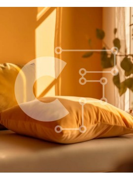 Intra Συλλεκτικό Ξύλινο Παζλ Plywood  4mm - Άνετη εσωτερική φωτογραφία ενός κίτρινου μαξιλαριού σε ένα περβάζι παραθύρου Σε Ξύλινο Κουτί - Διαστάσεις Puzzle: 10x10 cm – 25 κομμάτια