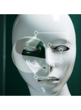 Σετ των 2 Intra Συλλεκτικό Ξύλινο Παζλ Plywood  4mm - Μανεκέν με λευκό πρόσωπο και πράσινα μάτια Σε Ξύλινο Κουτί - Διαστάσεις: 10x10 cm – 25 κομμάτια