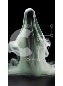 Intra Συλλεκτικό Ξύλινο Παζλ Plywood  4mm - Διακοσμητικό αντικείμενο σε σχήμα φαντάσματος που επιπλέει στον αέρα Σε Ξύλινο Κουτί - Διαστάσεις Puzzle: 10x10 cm – 25 κομμάτια