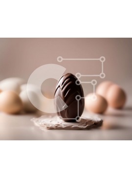 Σετ των 2 Intra Συλλεκτικό Ξύλινο Παζλ Plywood  4mm - Σοκολατένιο πασχαλινό αυγό με λευκά και καφέ αυγά Σε Ξύλινο Κουτί - Διαστάσεις: 10x10 cm – 25 κομμάτια