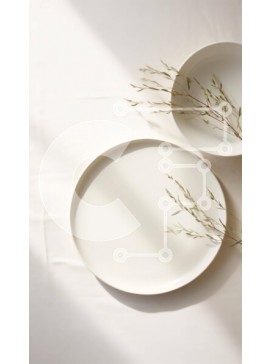 Intra Συλλεκτικό Ξύλινο Παζλ Plywood  4mm - Λευκά Πιάτα με Κλαδιά - Ορεκτικό ή Σνακ Σε Ξύλινο Κουτί - Διαστάσεις: 10x10 cm – 25 κομμάτια