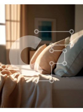 Intra Συλλεκτικό Ξύλινο Παζλ Plywood  4mm - Κρεβάτι με λευκά σεντόνια και μαξιλάρια στο ζεστό φως του ήλιου Σε Ξύλινο Κουτί - Διαστάσεις Puzzle: 10x10 cm – 25 κομμάτια