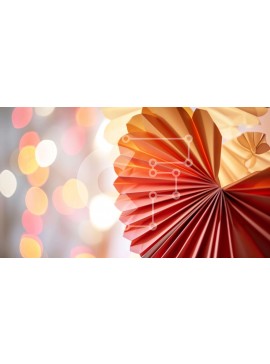 Intra Συλλεκτικό Ξύλινο Παζλ Plywood  4mm - Πολύχρωμο ανεμιστήρας από χαρτί Origami σε σχήμα καρδιάς Σε Ξύλινο Κουτί - Διαστάσεις Puzzle: 10x10 cm – 25 κομμάτια