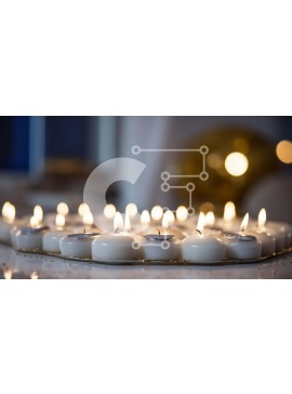 Intra Συλλεκτικό Ξύλινο Παζλ Plywood  4mm - Αναμμένα κεριά σε σχήμα ανάποδα τριγώνου Σε Ξύλινο Κουτί - Διαστάσεις Puzzle: 10x10 cm – 25 κομμάτια