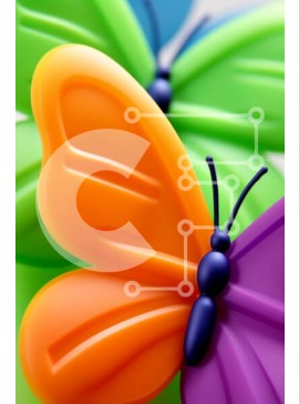 Σετ των 2 Intra Συλλεκτικό Ξύλινο Παζλ Plywood  4mm - Κοντινό πλάνο πολύχρωμων ειδωλίων πεταλούδων Σε Ξύλινο Κουτί - Διαστάσεις: 10x10 cm – 25 κομμάτια