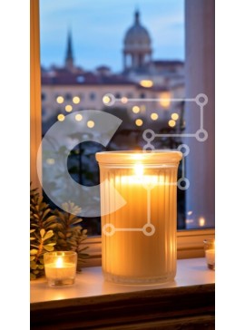 Intra Συλλεκτικό Ξύλινο Παζλ Plywood  4mm - Κερί στο περβάζι παραθύρου με φυτά Σε Ξύλινο Κουτί - Διαστάσεις Puzzle: 10x10 cm – 25 κομμάτια