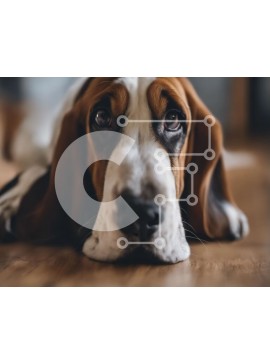 Σετ των 2 Intra Συλλεκτικό Ξύλινο Παζλ Plywood  4mm - Καφέ και άσπρο σκυλί που κοιτάζει περίεργα κάτι Σε Ξύλινο Κουτί - Διαστάσεις: 10x10 cm – 25 κομμάτια