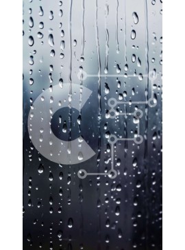 Intra Συλλεκτικό Ξύλινο Παζλ Plywood  4mm - Σταγόνες βροχής στο παράθυρο Σε Ξύλινο Κουτί - Διαστάσεις Puzzle: 10x10 cm – 25 κομμάτια