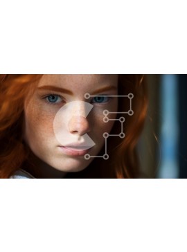 Σετ των 2 Intra Συλλεκτικό Ξύλινο Παζλ Plywood  4mm - Νεαρή γυναίκα με κόκκινα μαλλιά και φακίδες Σε Ξύλινο Κουτί - Διαστάσεις: 10x10 cm – 25 κομμάτια