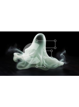 Intra Συλλεκτικό Ξύλινο Παζλ Plywood  4mm - Αντικείμενο σε σχήμα φαντάσματος που εκπέμπει λευκό καπνό Σε Ξύλινο Κουτί - Διαστάσεις Puzzle: 10x10 cm – 25 κομμάτια