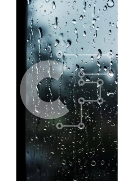 Σετ των 2 Intra Συλλεκτικό Ξύλινο Παζλ Plywood  4mm - Βροχερό παράθυρο με δέντρα στο φόντο Σε Ξύλινο Κουτί - Διαστάσεις: 10x10 cm – 25 κομμάτια