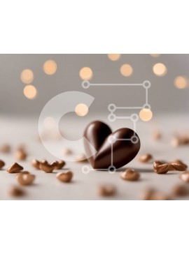 Σετ των 2 Intra Συλλεκτικό Ξύλινο Παζλ Plywood  4mm - Μπάρα σοκολάτας σε σχήμα καρδιάς για την ημέρα του Αγίου Βαλεντίνου Σε Ξύλινο Κουτί - Διαστάσεις: 10x10 cm – 25 κομμάτια