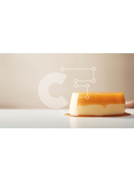 Σετ των 2 Intra Συλλεκτικό Ξύλινο Παζλ Plywood  4mm - Νόστιμη πουτίγκα με σάλτσα καραμέλας σε ένα άδειο τραπέζι Σε Ξύλινο Κουτί - Διαστάσεις: 10x10 cm – 25 κομμάτια