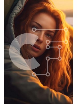 Σετ των 2 Intra Συλλεκτικό Ξύλινο Παζλ Plywood  4mm - Όμορφη εικόνα μιας νεαρής γυναίκας που κάθεται δίπλα σε μια λίμνη στο ηλιοβασίλεμα Σε Ξύλινο Κουτί - Διαστάσεις: 10x10 cm – 25 κομμάτια