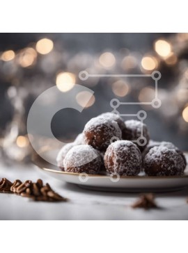 Σετ των 2 Intra Συλλεκτικό Ξύλινο Παζλ Plywood  4mm - Διάφορες μπάλες ντόνατ με επικάλυψη ζάχαρης με πεκάν Σε Ξύλινο Κουτί - Διαστάσεις: 10x10 cm – 25 κομμάτια