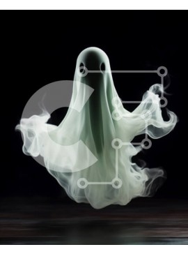 Intra Συλλεκτικό Ξύλινο Παζλ Plywood  4mm - Floating Ghost with White Smoke Σε Ξύλινο Κουτί - Διαστάσεις Puzzle: 10x10 cm – 25 κομμάτια