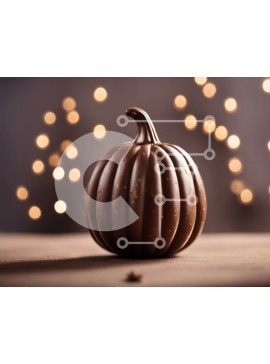 Σετ των 2 Intra Συλλεκτικό Ξύλινο Παζλ Plywood  4mm - Κολοκύθα μαύρης σοκολάτας σε κομψά διακοσμημένο τραπέζι Σε Ξύλινο Κουτί - Διαστάσεις: 10x10 cm – 25 κομμάτια