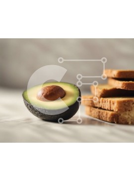 Σετ των 2 Intra Συλλεκτικό Ξύλινο Παζλ Plywood  4mm - Μισό αβοκάντο σε ένα σωρό ψωμί σε φέτες Σε Ξύλινο Κουτί - Διαστάσεις: 10x10 cm – 25 κομμάτια