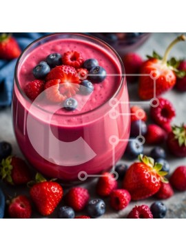 Σετ των 2 Intra Συλλεκτικό Ξύλινο Παζλ Plywood  4mm - Δροσιστικό ροζ Smoothie με φρέσκα μούρα Σε Ξύλινο Κουτί - Διαστάσεις: 10x10 cm – 25 κομμάτια