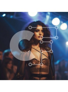 Σετ των 2 Intra Συλλεκτικό Ξύλινο Παζλ Plywood  4mm - Εκπληκτικό μοντέλο περπατά στην πασαρέλα με μαύρο και χρυσό σύνολο Σε Ξύλινο Κουτί - Διαστάσεις: 10x10 cm – 25 κομμάτια