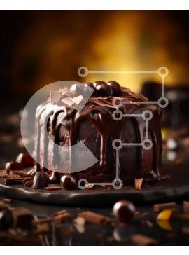 Σετ των 2 Intra Συλλεκτικό Ξύλινο Παζλ Plywood  4mm - Αφεθείτε σε ένα λαχταριστό κέικ σοκολάτας με σοκολάτα Σε Ξύλινο Κουτί - Διαστάσεις: 10x10 cm – 25 κομμάτια