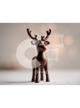 Intra Συλλεκτικό Ξύλινο Παζλ Plywood  4mm - Παιχνίδι σοκολάτας ταράνδων με κατεστραμμένη μύτη Σε Ξύλινο Κουτί - Διαστάσεις Puzzle: 10x10 cm – 25 κομμάτια