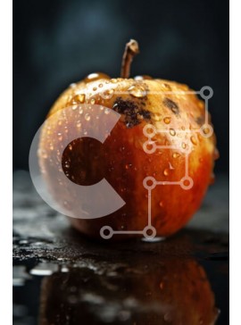 Σετ των 2 Intra Συλλεκτικό Ξύλινο Παζλ Plywood  4mm - Ζουμερό κόκκινο μήλο με σταγόνες νερού εικόνα Σε Ξύλινο Κουτί - Διαστάσεις: 10x10 cm – 25 κομμάτια