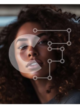 Intra Συλλεκτικό Ξύλινο Παζλ Plywood  4mm - Όμορφο πορτρέτο μιας γυναίκας με σγουρά μαύρα μαλλιά και καστανά μάτια Σε Ξύλινο Κουτί - Διαστάσεις Puzzle: 10x10 cm – 25 κομμάτια