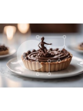 Σετ των 2 Intra Συλλεκτικό Ξύλινο Παζλ Plywood  4mm - Λαχταριστές τάρτες με παγωμένο σοκολάτα σε λευκά πιάτα Σε Ξύλινο Κουτί - Διαστάσεις: 10x10 cm – 25 κομμάτια