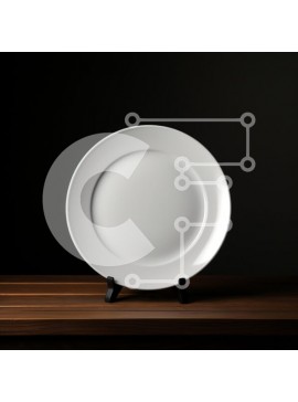 Σετ των 2 Intra Συλλεκτικό Ξύλινο Παζλ Plywood  4mm - Λευκό πιάτο σε ξύλινο τραπέζι Σε Ξύλινο Κουτί - Διαστάσεις: 10x10 cm – 25 κομμάτια