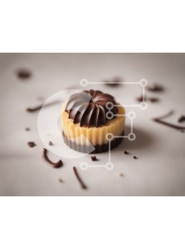 Σετ των 2 Intra Συλλεκτικό Ξύλινο Παζλ Plywood  4mm - Cupcake σοκολάτας με θρυμματισμένα κομμάτια σοκολάτας Σε Ξύλινο Κουτί - Διαστάσεις: 10x10 cm – 25 κομμάτια