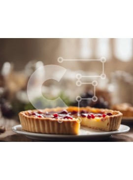 Σετ των 2 Intra Συλλεκτικό Ξύλινο Παζλ Plywood  4mm - Τάρτα Cranberry σε λευκό πιάτο Σε Ξύλινο Κουτί - Διαστάσεις: 10x10 cm – 25 κομμάτια