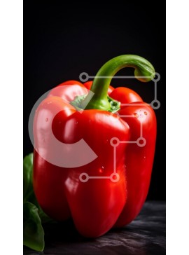 Intra Συλλεκτικό Ξύλινο Παζλ Plywood  4mm - Φρέσκο ​​και ώριμο κόκκινο πιπέρι σε μαύρη επιφάνεια Σε Ξύλινο Κουτί - Διαστάσεις: 10x10 cm – 25 κομμάτια