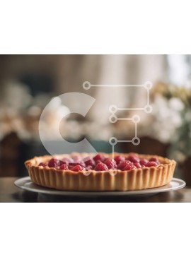 Σετ των 2 Intra Συλλεκτικό Ξύλινο Παζλ Plywood  4mm - Νόστιμη τάρτα βατόμουρου σε ένα κομψό λευκό πιάτο Σε Ξύλινο Κουτί - Διαστάσεις: 10x10 cm – 25 κομμάτια